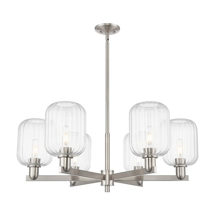 Innovations Preston 6Lt 24" Jar Stem Chandelier, SN/Clear - 716-6CR-SN-G460-7CL