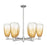 Innovations BH Almond 6Lt 24" Stem Chandelier, SN/AM - 716-6CR-SN-G480-6AM