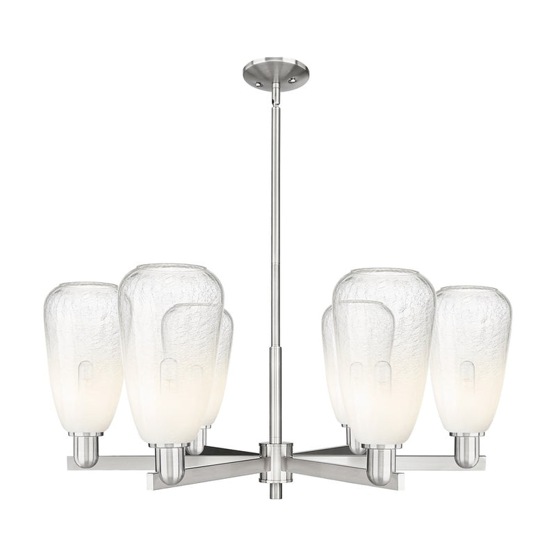 Innovations BH Almond 6Lt 24" Stem Chandelier, SN/OP - 716-6CR-SN-G480-6OP