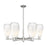 Innovations BH Almond 6Lt 24" Stem Chandelier, SN/OP - 716-6CR-SN-G480-6OP