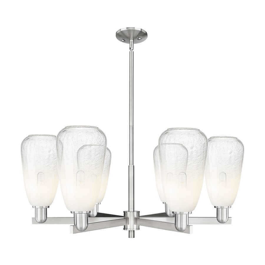 Innovations BH Almond 6Lt 24" Stem Chandelier, SN/OP - 716-6CR-SN-G480-6OP