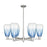 Innovations BH Almond 6Lt 24" Stem Chandelier, SN/SB - 716-6CR-SN-G480-6SB