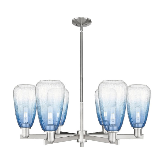 Innovations BH Almond 6Lt 24" Stem Chandelier, SN/SB - 716-6CR-SN-G480-6SB