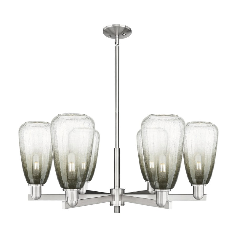 Innovations BH Almond 6Lt 24" Stem Chandelier, SN/SL - 716-6CR-SN-G480-6SL