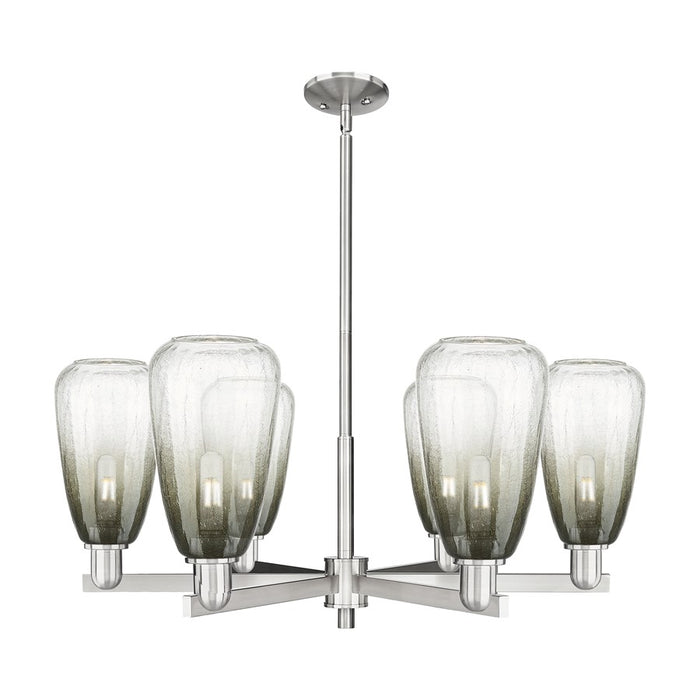 Innovations BH Almond 6Lt 24" Stem Chandelier, SN/SL - 716-6CR-SN-G480-6SL