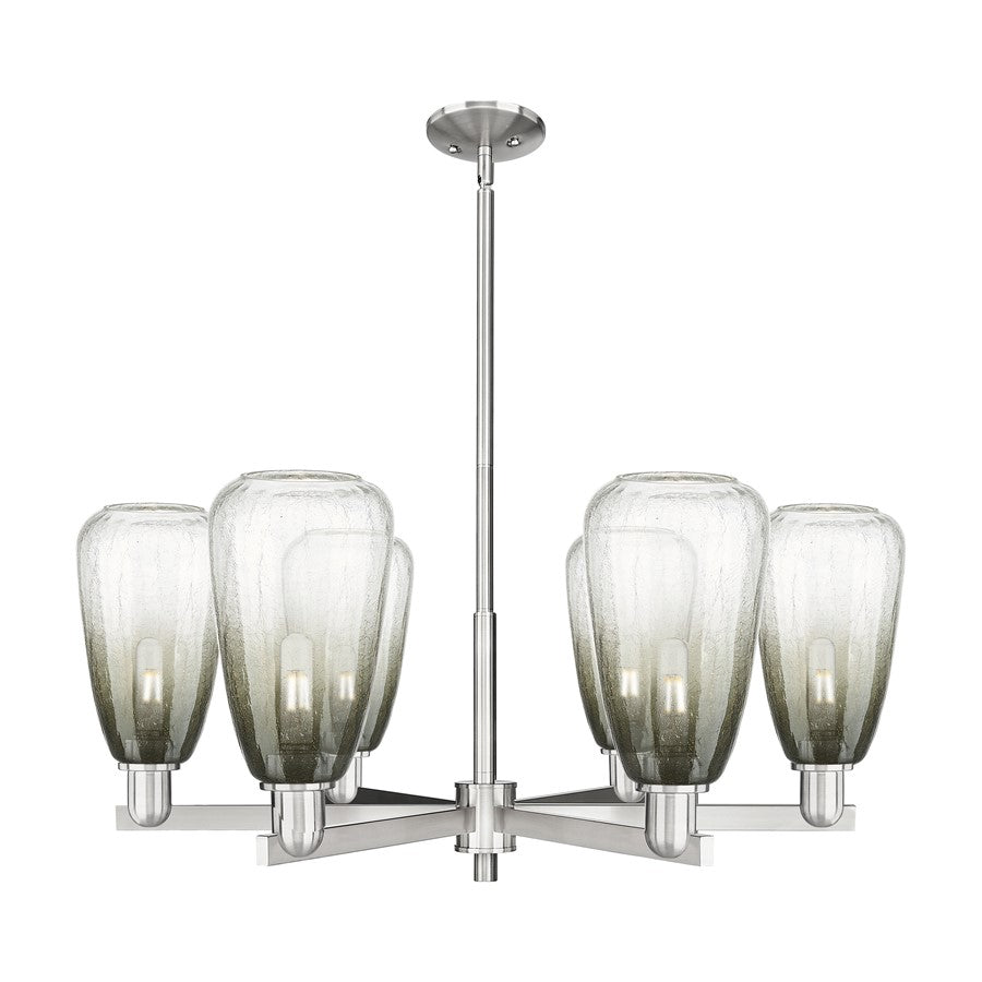 Innovations BH Almond 6Lt 24" Stem Chandelier, SN/SL - 716-6CR-SN-G480-6SL