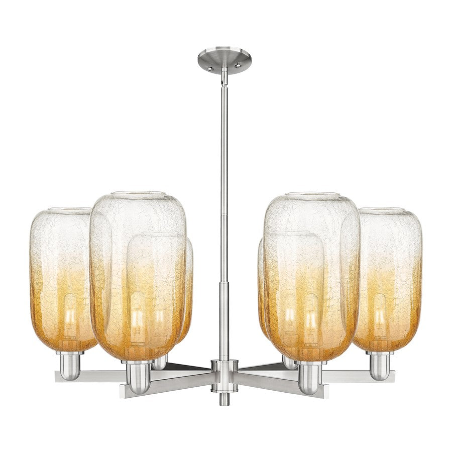 Innovations BH Cloche 6Lt 24" Stem Chandelier, SN/AM - 716-6CR-SN-G482-7AM