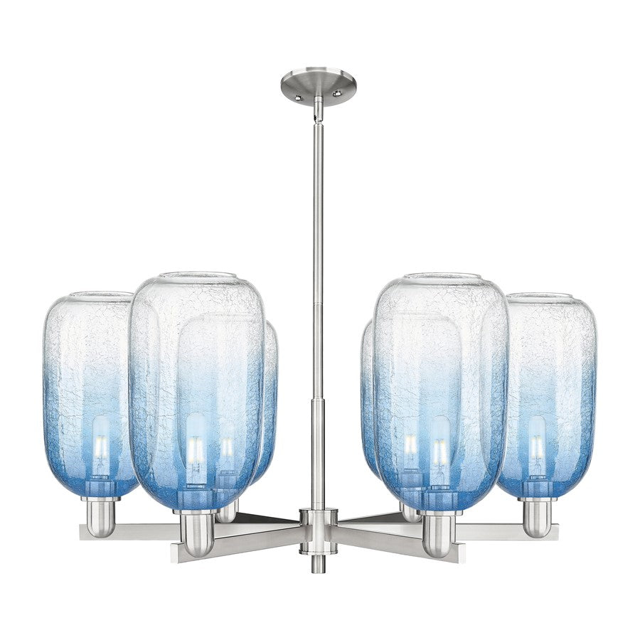 Innovations BH Cloche 6Lt 24" Stem Chandelier, SN/SB - 716-6CR-SN-G482-7SB