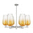 Innovations BH Flute 6Lt 24" Stem Chandelier, SN/AM - 716-6CR-SN-G484-7AM
