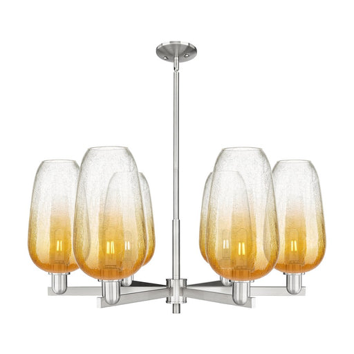 Innovations BH Flute 6Lt 24" Stem Chandelier, SN/AM - 716-6CR-SN-G484-7AM