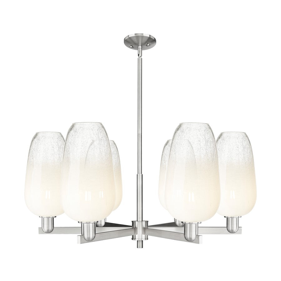 Innovations BH Flute 6Lt 24" Stem Chandelier, SN/OP - 716-6CR-SN-G484-7OP