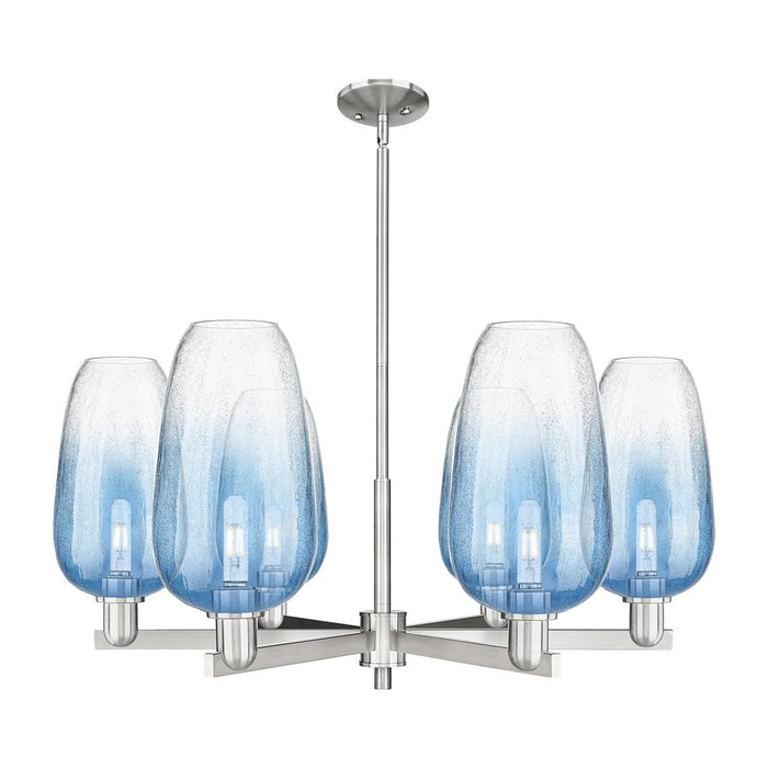Innovations BH Flute 6Lt 24" Stem Chandelier, SN/SB - 716-6CR-SN-G484-7SB