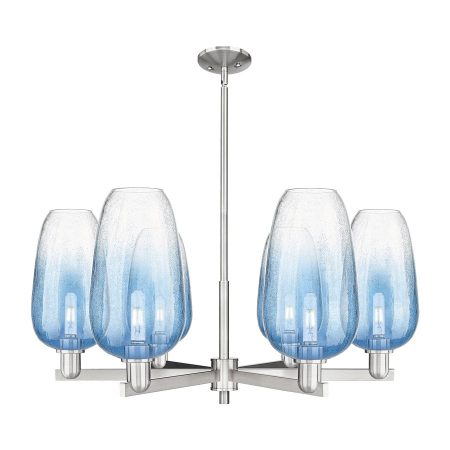 Innovations BH Flute 6Lt 24" Stem Chandelier, SN/SB - 716-6CR-SN-G484-7SB