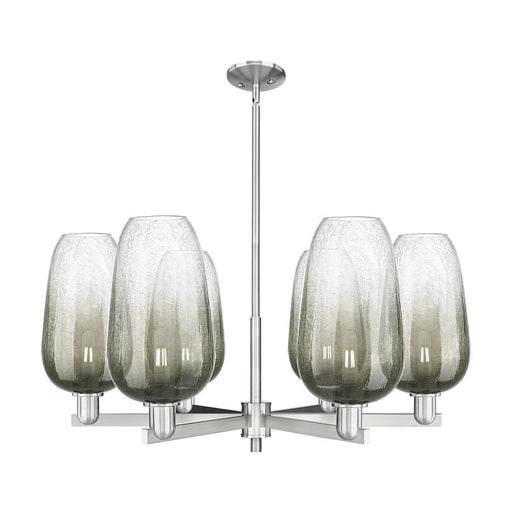 Innovations BH Flute 6Lt 24" Stem Chandelier, SN/SL - 716-6CR-SN-G484-7SL