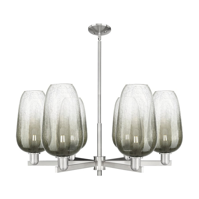 Innovations BH Flute 6Lt 24" Stem Chandelier, SN/SL - 716-6CR-SN-G484-7SL
