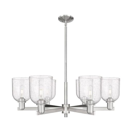 Innovations Bella 35in 6-Light Chandelier | Industrial Satin Nickel and Seedy Glass | Dining Room & Living Room | Model 716-6CR-SN-G558-6SDY