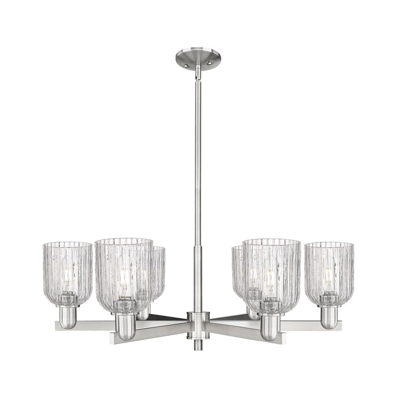 Innovations Bridal Veil 6Lt 35" Stem Chandelier, SN/Clear - 716-6CR-SN-G559-5CL