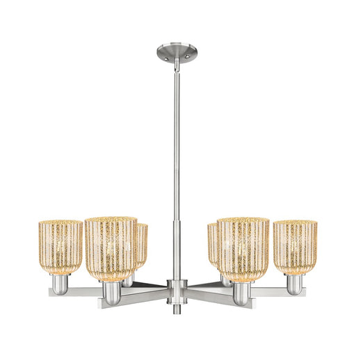 Innovations Bridal Veil 6Lt 35" Stem Chandelier, SN/MC - 716-6CR-SN-G559-5ME