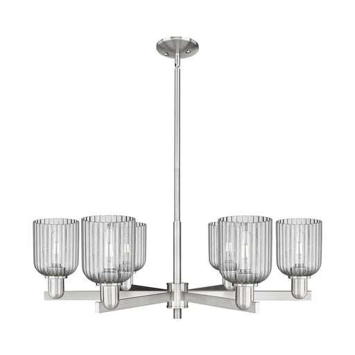 Innovations Bridal Veil 6Lt 35" Stem Chandelier, SN/Smoke - 716-6CR-SN-G559-5SM
