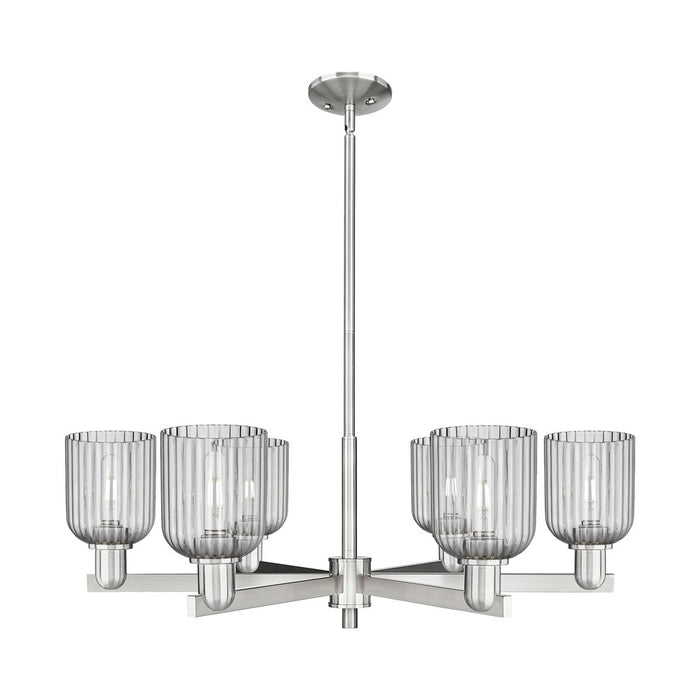 Innovations Bridal Veil 6Lt 35" Stem Chandelier, SN/Smoke - 716-6CR-SN-G559-5SM