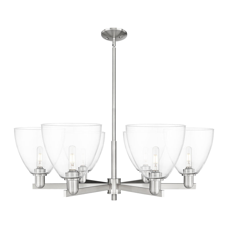 Innovations Bristol 39in 6-Light Chandelier | Industrial Satin Nickel and Clear Glass | Dining Room & Living Room | Model 716-6CR-SN-GBD-92