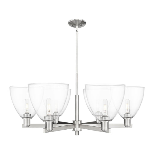 Innovations Bristol 39in 6-Light Chandelier | Industrial Satin Nickel and Clear Glass | Dining Room & Living Room | Model 716-6CR-SN-GBD-92