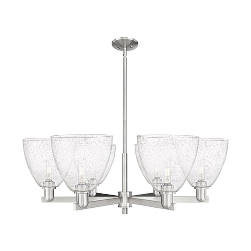 Innovations Bristol 39in 6-Light Chandelier | Industrial Satin Nickel and Seedy Glass | Dining Room & Living Room | Model 716-6CR-SN-GBD-94