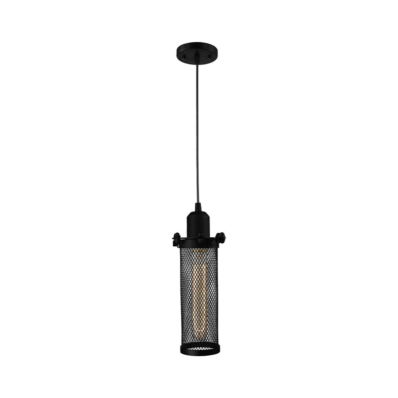Innovations Quincy Hall 1-Light Mini Pendant | Industrial Matte Black Steel and Cast Brass with Matte Black Metal Shade | Model 900-1P-BK-CE216-BK