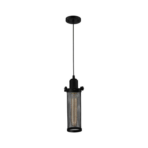 Innovations Quincy Hall 5in 1-Light Mini Pendant | Industrial Matte Black Metal | Kitchen Island & Dining Room | Model 900-1P-BK-CE216-BK-LED