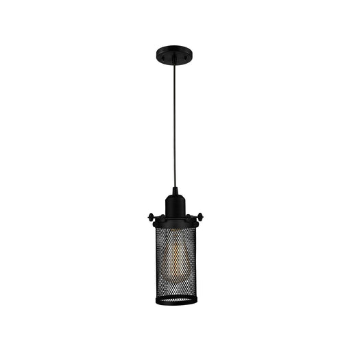 Innovations Quincy Hall 4.5in 1-Light Mini Pendant | Industrial Matte Black Metal | Kitchen Island & Dining Room | Model 900-1P-BK-CE219-BK-LED