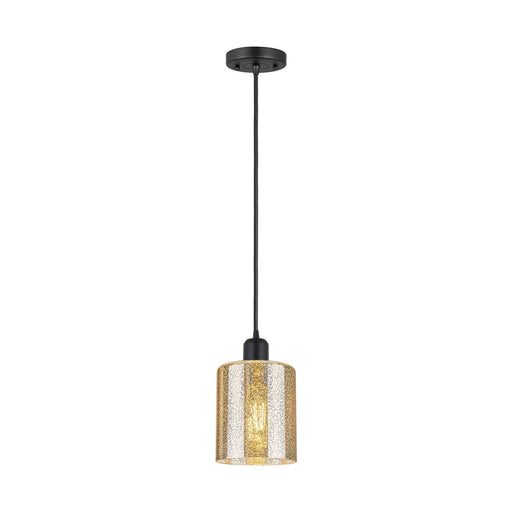 Innovations Cobbleskill 5in 1-Light Mini Pendant | Industrial Matte Black Steel and Mercury Glass | Kitchen Island | 5 x 5 x 9 in | Model 900-1P-BK-G116