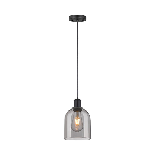 Innovations Bella 6in 1-Light Mini Pendant | Industrial Matte Black Steel and Light Smoke Glass | Kitchen Island | Model 900-1P-BK-G558-6SM