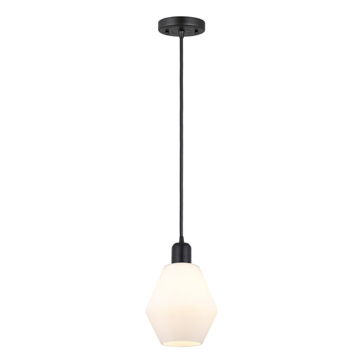Innovations Cindyrella 6in 1-Light Mini Pendant | Industrial Matte Black Steel and Cased Matte White Glass | Kitchen Island & | Model 900-1P-BK-G651-6