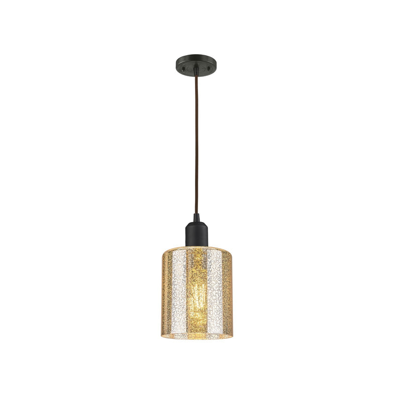 Innovations Cobbleskill 5in 1-Light Mini Pendant | Industrial Oil Rubbed Bronze Steel and Mercury Glass | Kitchen Island & | Model 900-1P-OB-G116