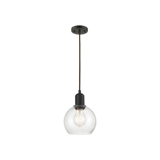 Innovations Athens 6in 1-Light Mini Pendant | Industrial Oil Rubbed Bronze Steel and Seedy Glass | Kitchen Island & Dining Room | Model 900-1P-OB-G124-6