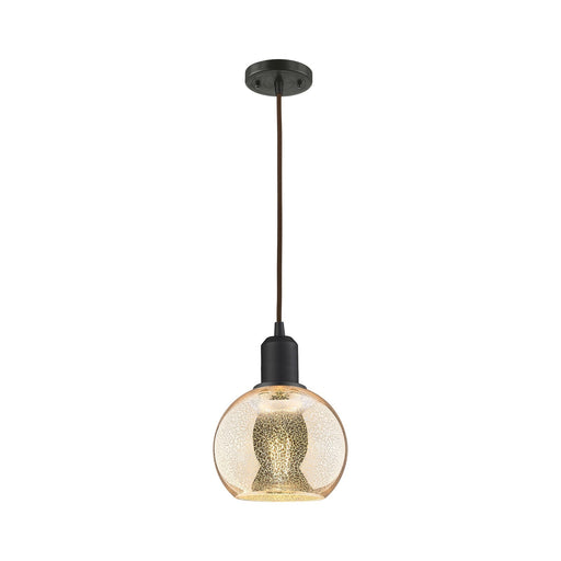 Innovations Athens 6in 1-Light Mini Pendant | Industrial Oil Rubbed Bronze Steel and Mercury Glass | Kitchen Island & Dining Room | Model 900-1P-OB-G128-6