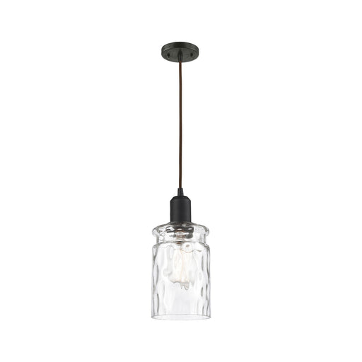 Innovations Candor 5in 1-Light Mini Pendant | Industrial Oil Rubbed Bronze Steel and Clear Waterglass Glass | Kitchen Island & | Model 900-1P-OB-G352
