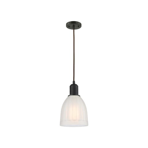 Innovations Brookfield 6in 1-Light Mini Pendant | Industrial Oil Rubbed Bronze and White Frosted Glass | Kitchen Island | Model 900-1P-OB-G441