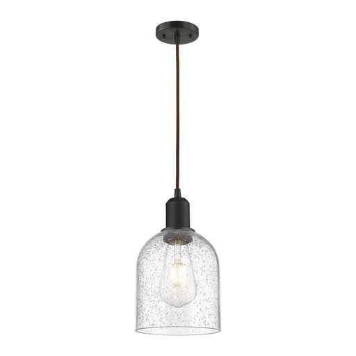 Innovations Bella 6in 1-Light Mini Pendant | Industrial Oil Rubbed Bronze Steel and Seedy Glass | Kitchen Island | Model 900-1P-OB-G558-6SDY