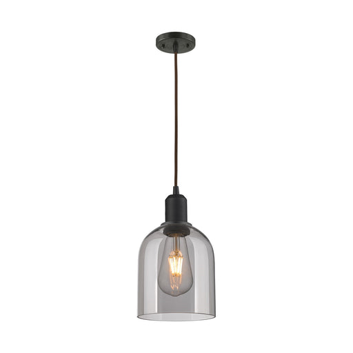 Innovations Bella 6in 1-Light Mini Pendant | Industrial Oil Rubbed Bronze Steel and Light Smoke Glass | Kitchen Island & Dining | Model 900-1P-OB-G558-6SM