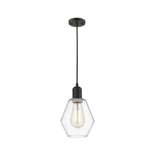 Innovations Cindyrella 6in 1-Light Mini Pendant | Industrial Oil Rubbed Bronze Steel and Clear Glass | Kitchen Island & Dining | Model 900-1P-OB-G652-6