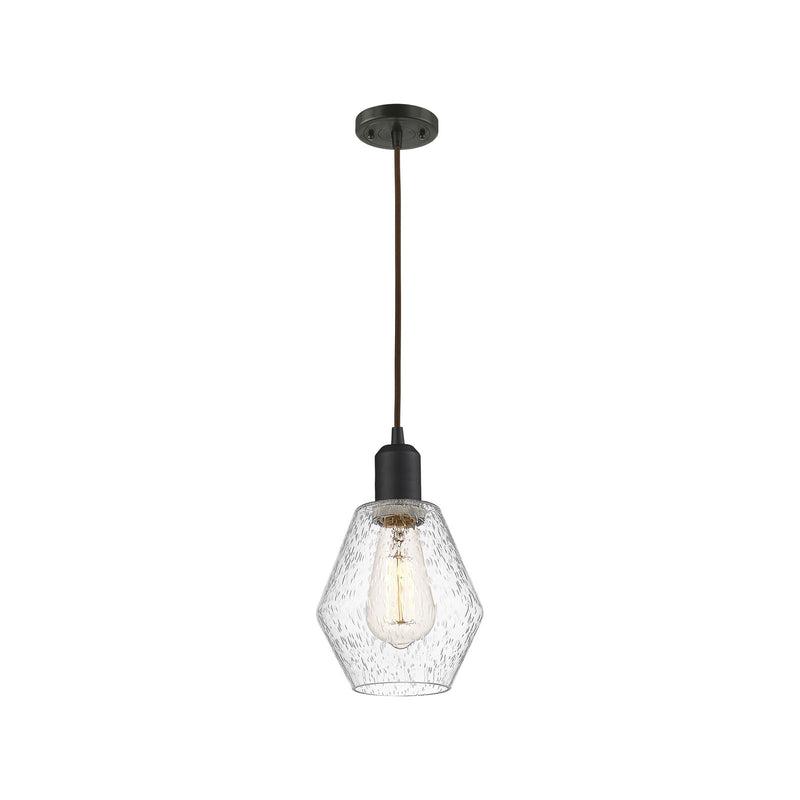 Innovations Cindyrella 6in 1-Light Mini Pendant | Industrial Oil Rubbed Bronze Steel and Seedy Glass | Kitchen Island & Dining | Model 900-1P-OB-G654-6