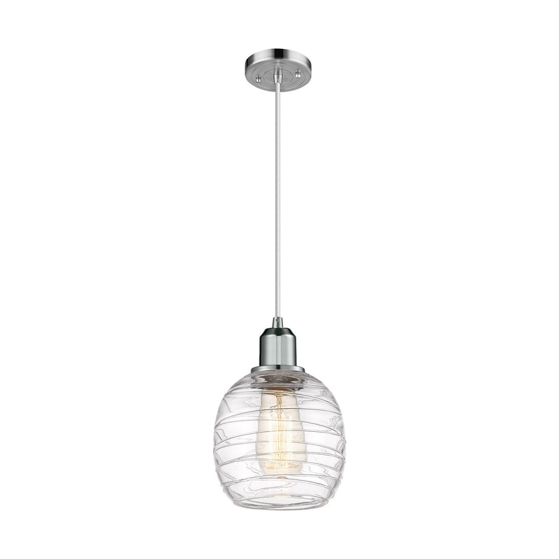 Innovations Belfast 6in 1-Light Mini Pendant | Industrial Polished Chrome Steel and Clear Glass | Kitchen Island & Breakfast Bar | Model 900-1P-PC-G1013
