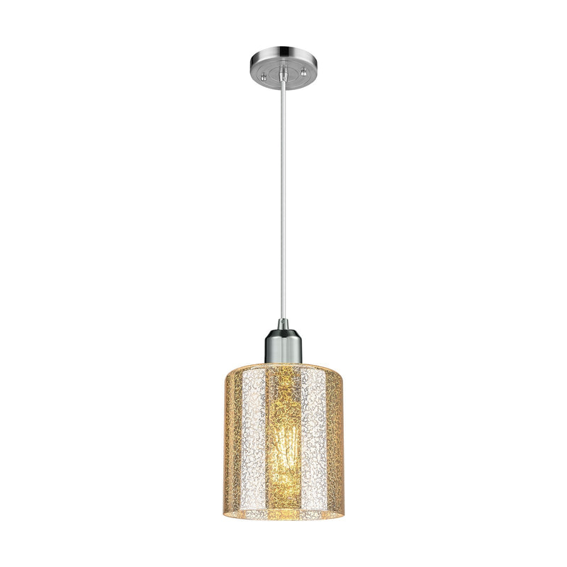 Innovations Cobbleskill 5in 1-Light Mini Pendant | Industrial Polished Chrome Steel and Mercury Glass | Kitchen Island & Dining | Model 900-1P-PC-G116