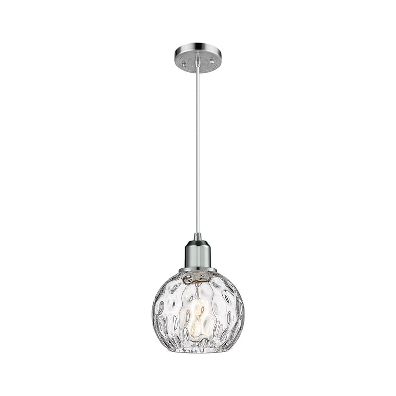 Innovations Athens 6in 1-Light Mini Pendant | Industrial Polished Chrome Steel and Clear Glass | Kitchen Island & Dining Room | Model 900-1P-PC-G1215-6