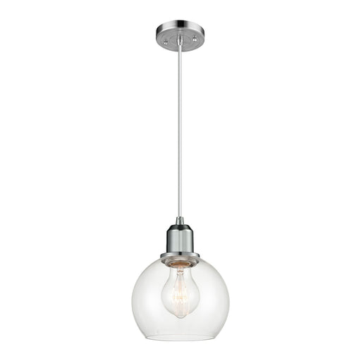 Innovations Athens 6in 1-Light Mini Pendant | Industrial Polished Chrome and Clear Glass | Kitchen Island | 5.88 x 5.88 x 7.88 in | Model 900-1P-PC-G122-6