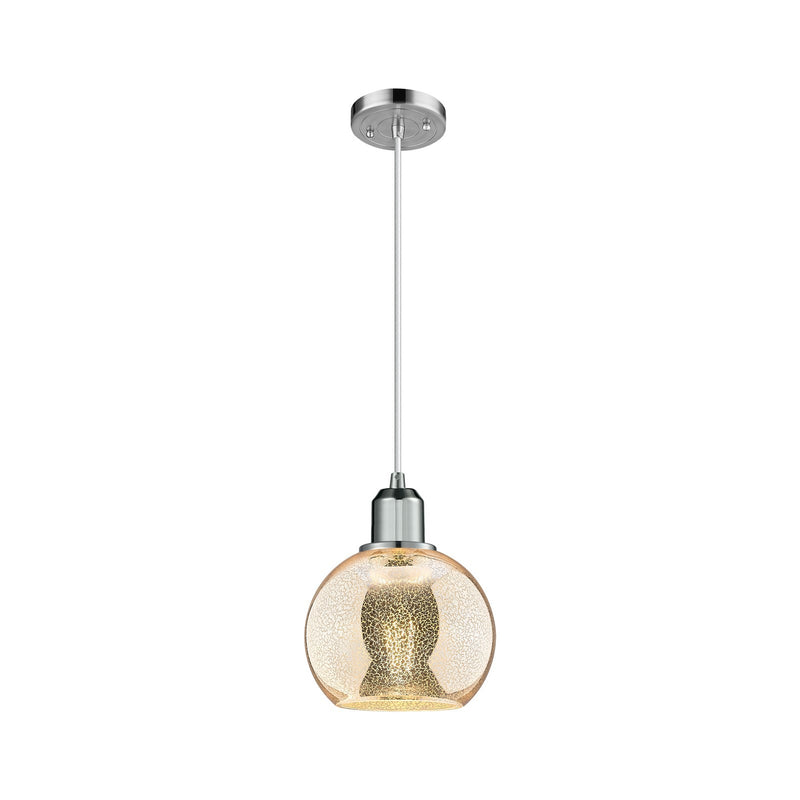 Innovations Athens 6in 1-Light Mini Pendant | Industrial Polished Chrome Steel and Mercury Glass | Kitchen Island & Dining Room | Model 900-1P-PC-G128-6