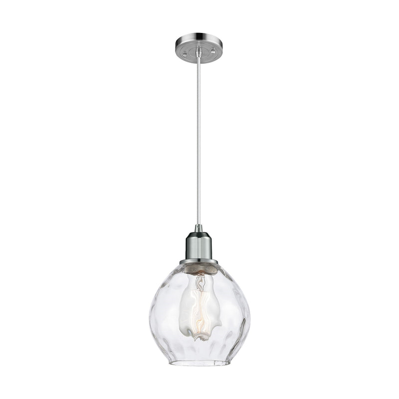 Innovations Waverly 6.25in 1-Light Mini Pendant | Industrial Polished Chrome and Clear Glass | Kitchen Island & Dining Room | Model 900-1P-PC-G362