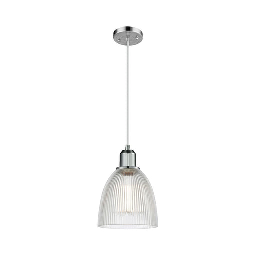 Innovations Castile 6in 1-Light Mini Pendant | Industrial Polished Chrome and Clear Glass | Kitchen Island | 6 x 6 x 9 in | Model 900-1P-PC-G382