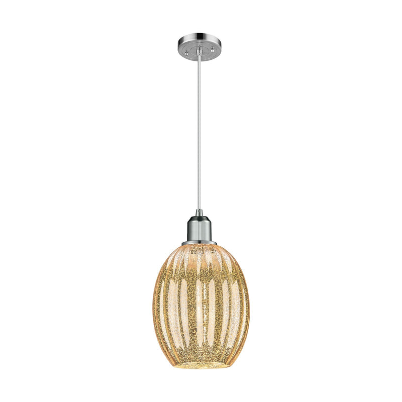 Innovations Preston Bulb 6.25in 1-Light Mini Pendant | Industrial Polished Chrome Steel and Mercury Glass | Kitchen Island & | Model 900-1P-PC-G459-6ME